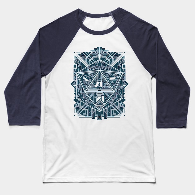 D20 deco blue Baseball T-Shirt by artlahdesigns